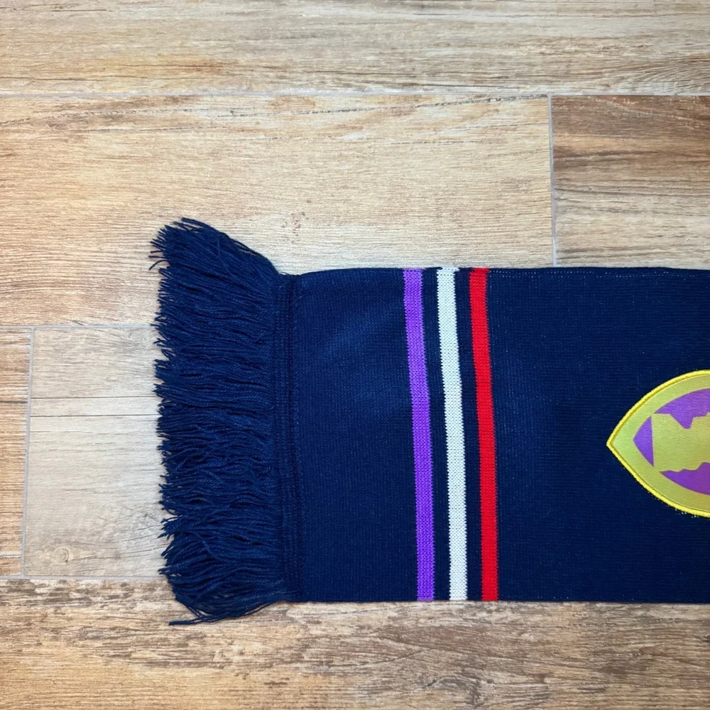 Armed Forces‎ Bowl Scarf Navy Blue Purple White Red Stripe Fringed